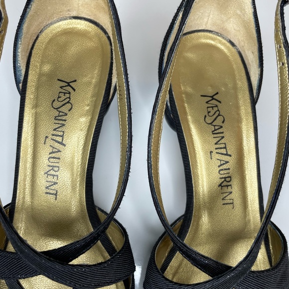 Vintage YSL Yves Saint Laurent Strappy Heel Sandals Size 7 Made In Italy - Picture 12 of 12